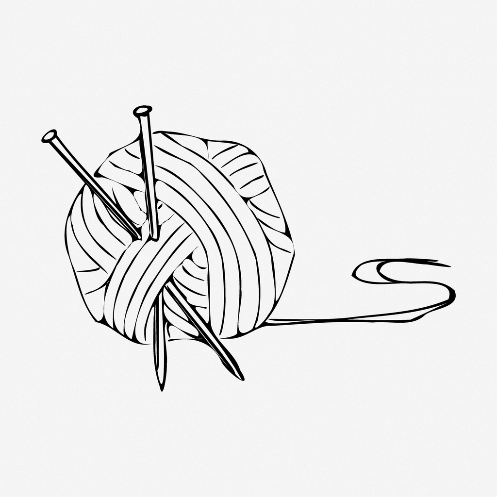 "Knitting ball drawing, vintage illustration"/ CC0 1.0